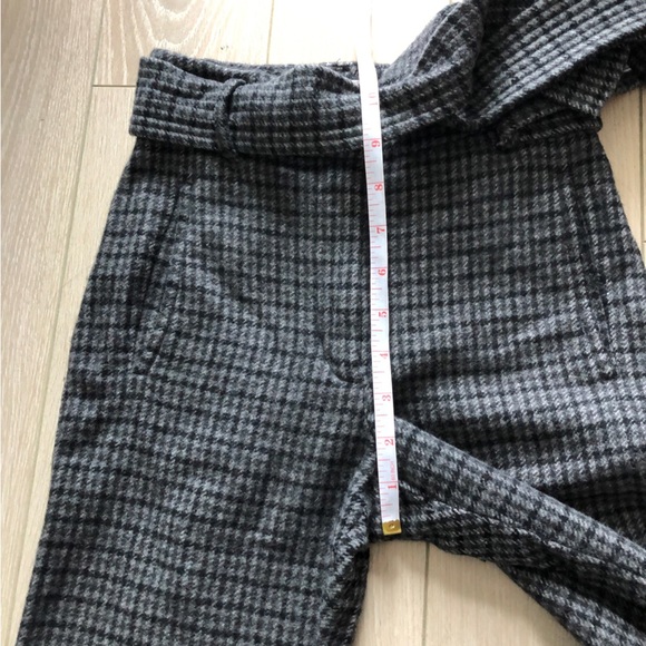 Aritzia Wilfred Front Tie Plaid Wool Cashmere Blend Pants in Charcoal Grey - Picture 6 of 13